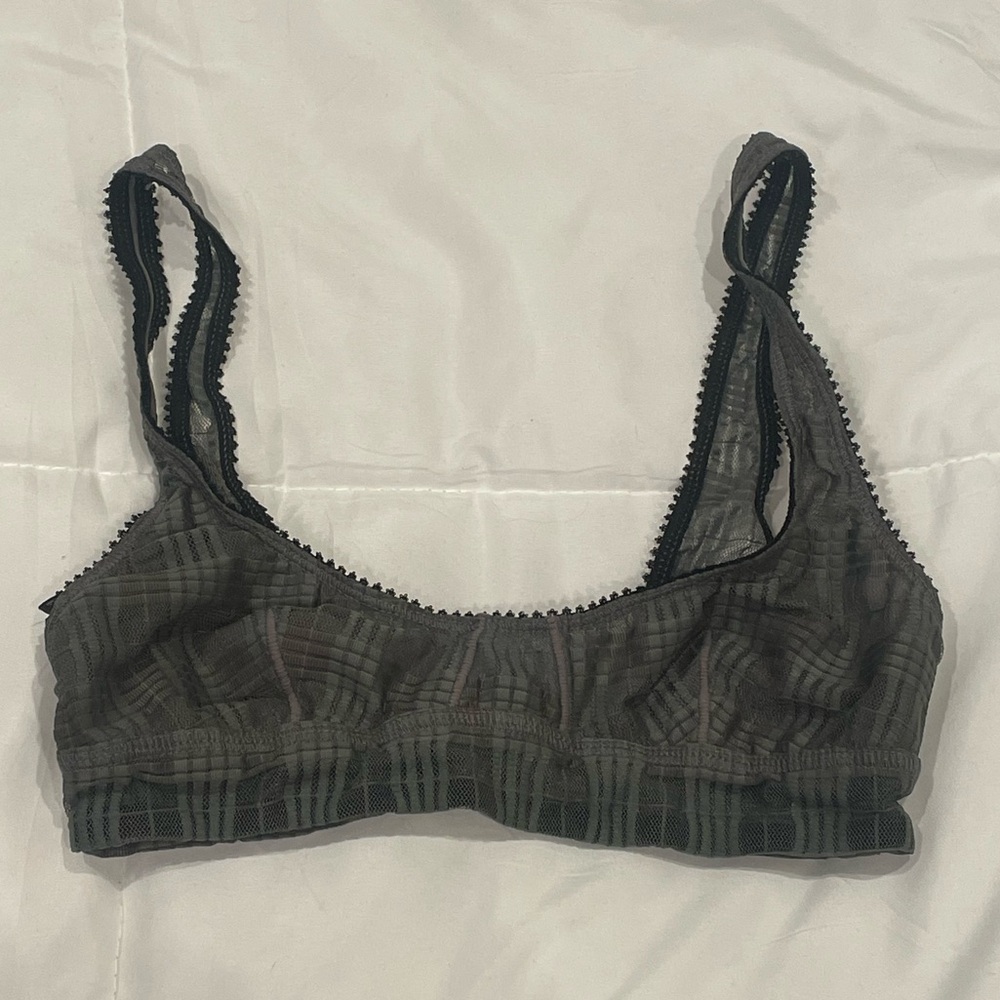 gingham grey bralette